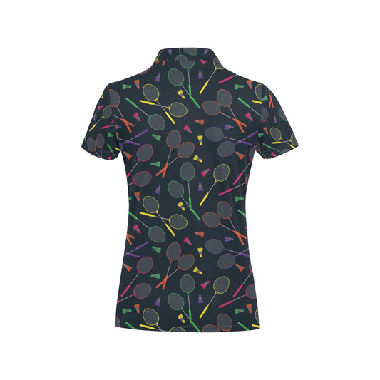 Badminton Pattern Print Design 04 Women's Polo Shirt
