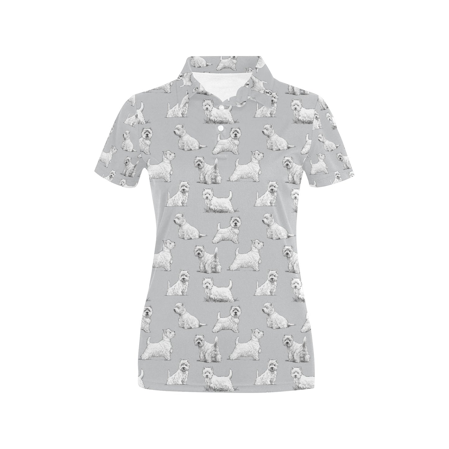 Scottish Terriers Print Design LKS3011 Women's Polo Shirt