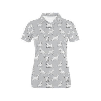Scottish Terriers Print Design LKS3011 Women's Polo Shirt
