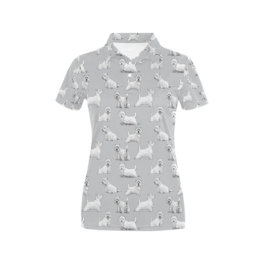 Scottish Terriers Print Design LKS3011 Women's Polo Shirt