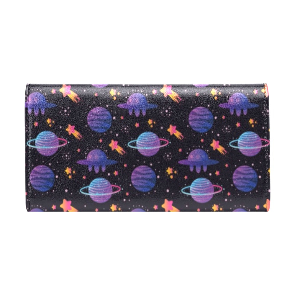 UFO Star Galaxy Print Design LKS308 Women's Trifold Wallet