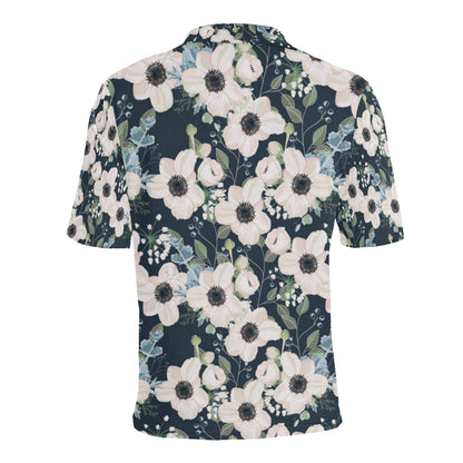 Anemone Pattern Print Design AM02 Men Polo Shirt