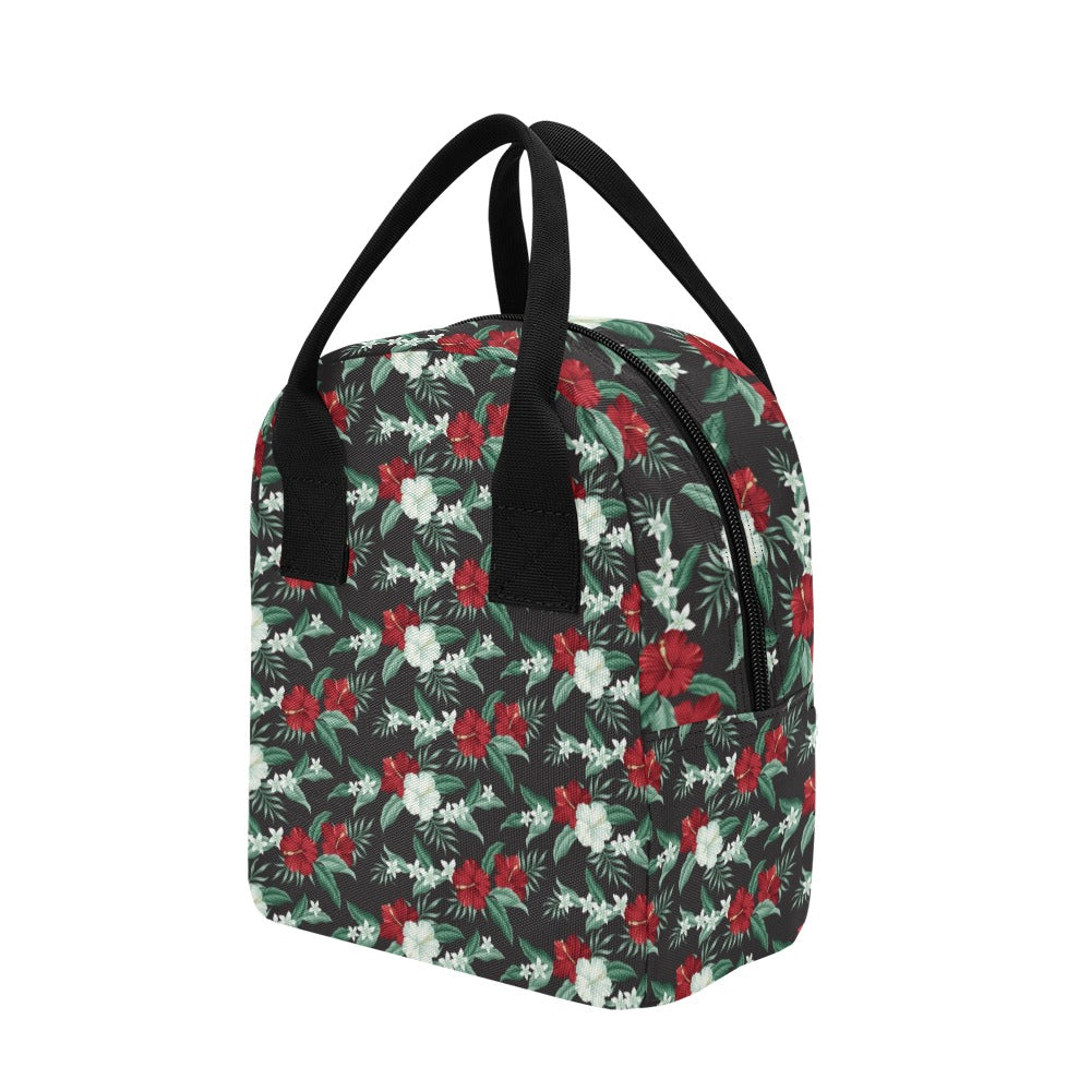Tropical Flower Print Design LKS303 Insulated Lunch Bag