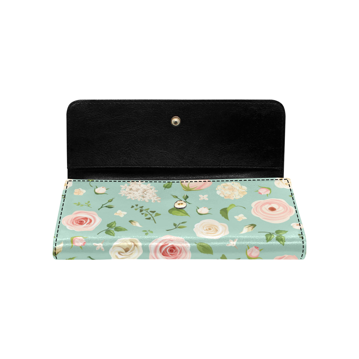 Lisianthus Pattern Print Design 01 Women's Trifold Wallet