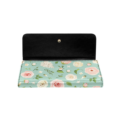 Lisianthus Pattern Print Design 01 Women's Trifold Wallet