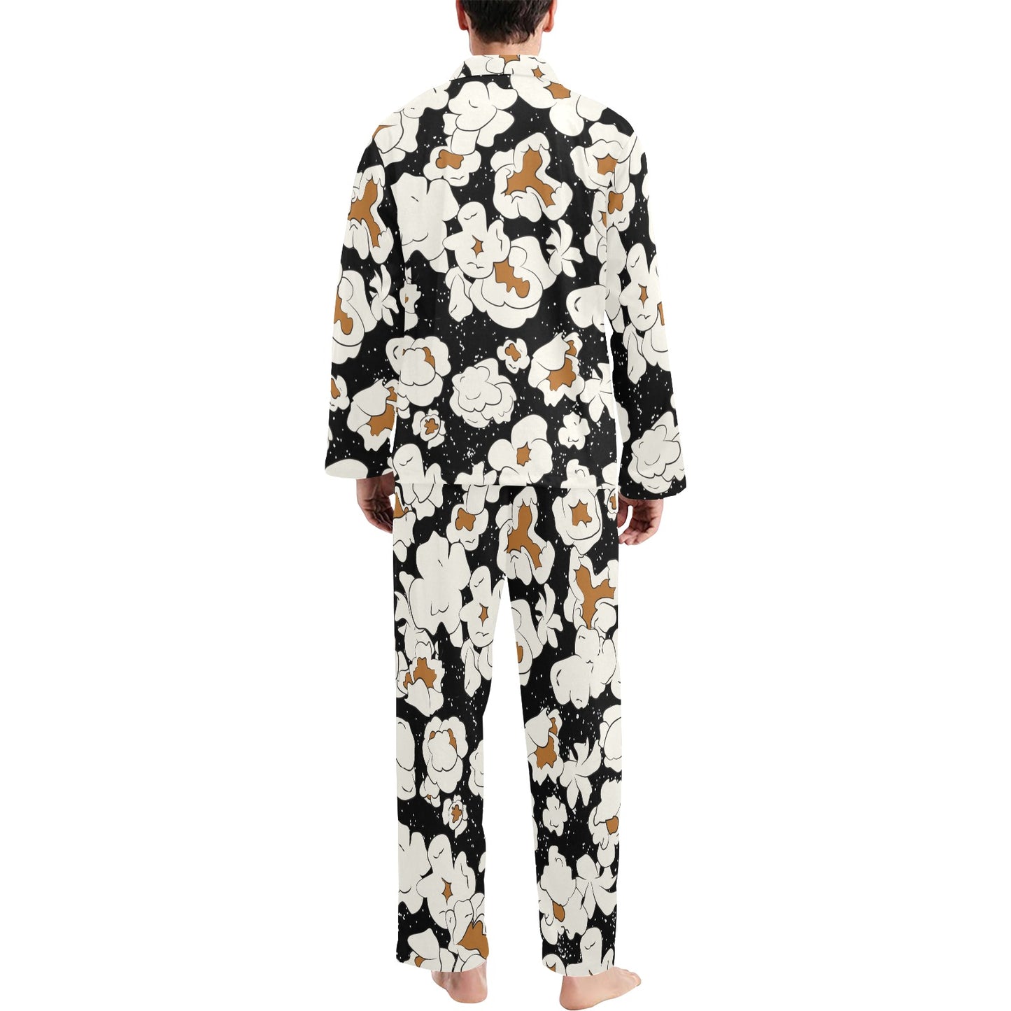 Popcorn Pattern Print Design A02 Men's Long Pajama Set