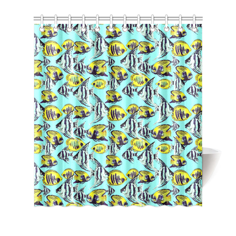 Angelfish Pattern Print Design 02 Shower Curtain