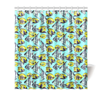 Angelfish Pattern Print Design 02 Shower Curtain