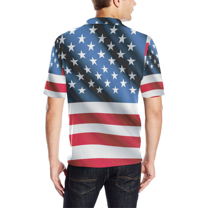 American flag Classic Men Polo Shirt