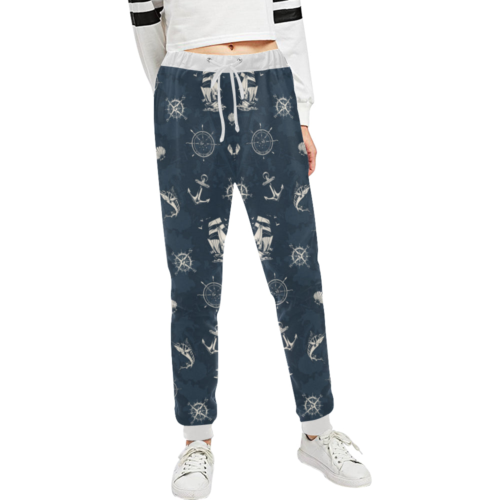 Nautical Sea Themed Print Unisex Sweatpants