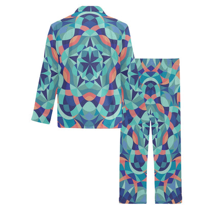 Kaleidoscope Pattern Print Design 03 Men's Long Pajama Set