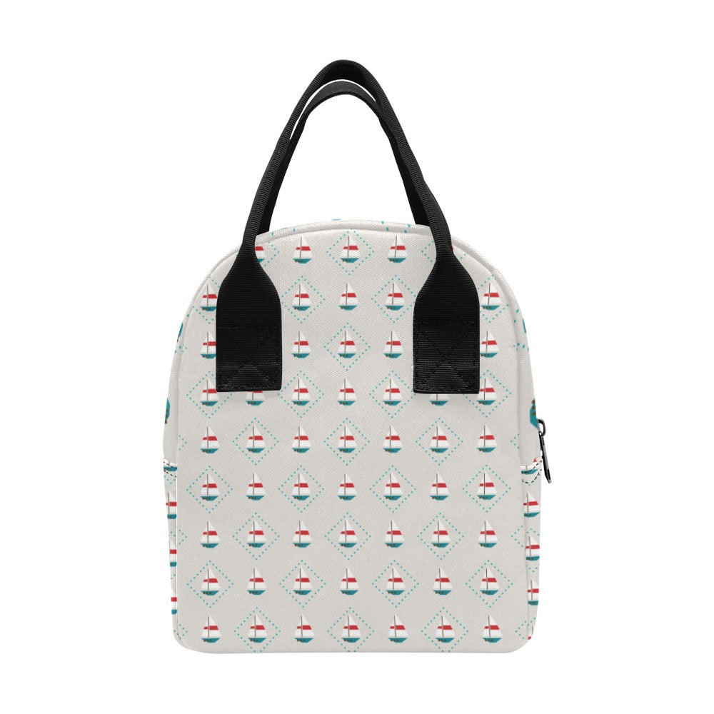 Sailboat Print Design LKS301 Insulated Lunch Bag