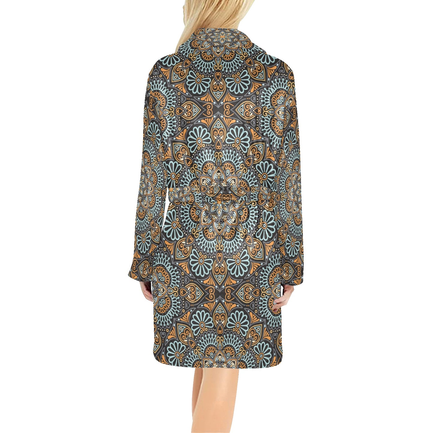 Mandala Pattern Print Design 05 Women's Fleece Robe