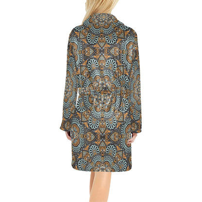 Mandala Pattern Print Design 05 Women's Fleece Robe