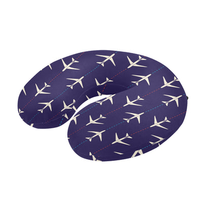Airplane Pattern Print Design 03 U-Shaped Travel Neck Pillow