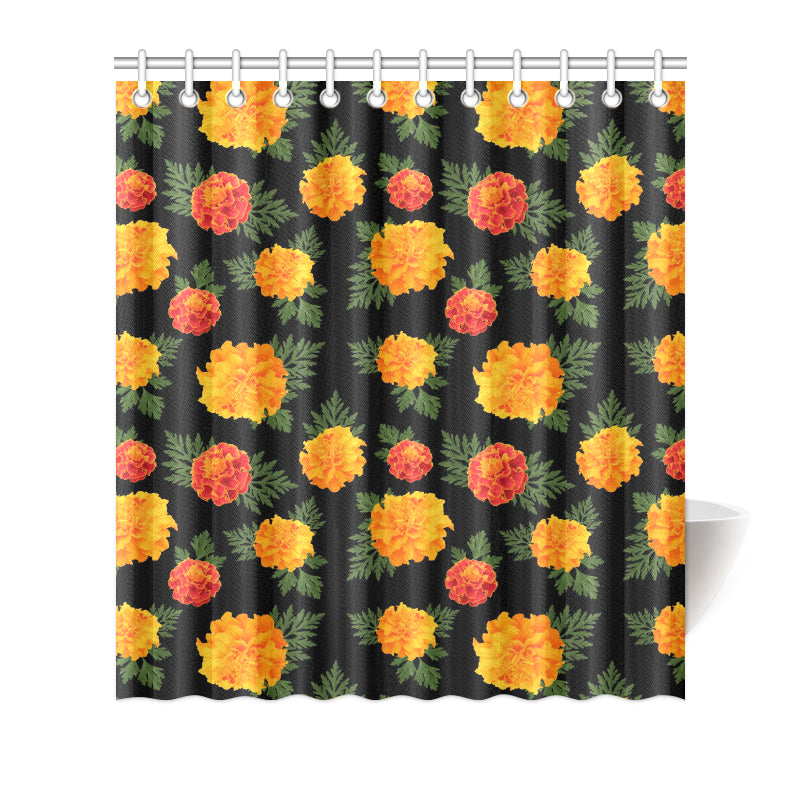 Marigold Pattern Print Design MR05 Shower Curtain