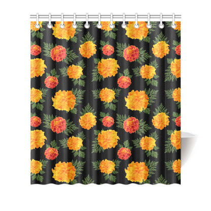 Marigold Pattern Print Design MR05 Shower Curtain