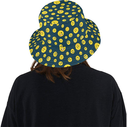 Smiley Face Emoji Print Design LKS301 Unisex Bucket Hat