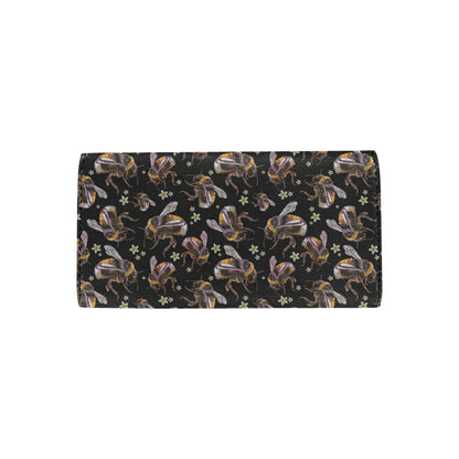 Bee Pattern Print Design 04 Women's Trifold Wallet