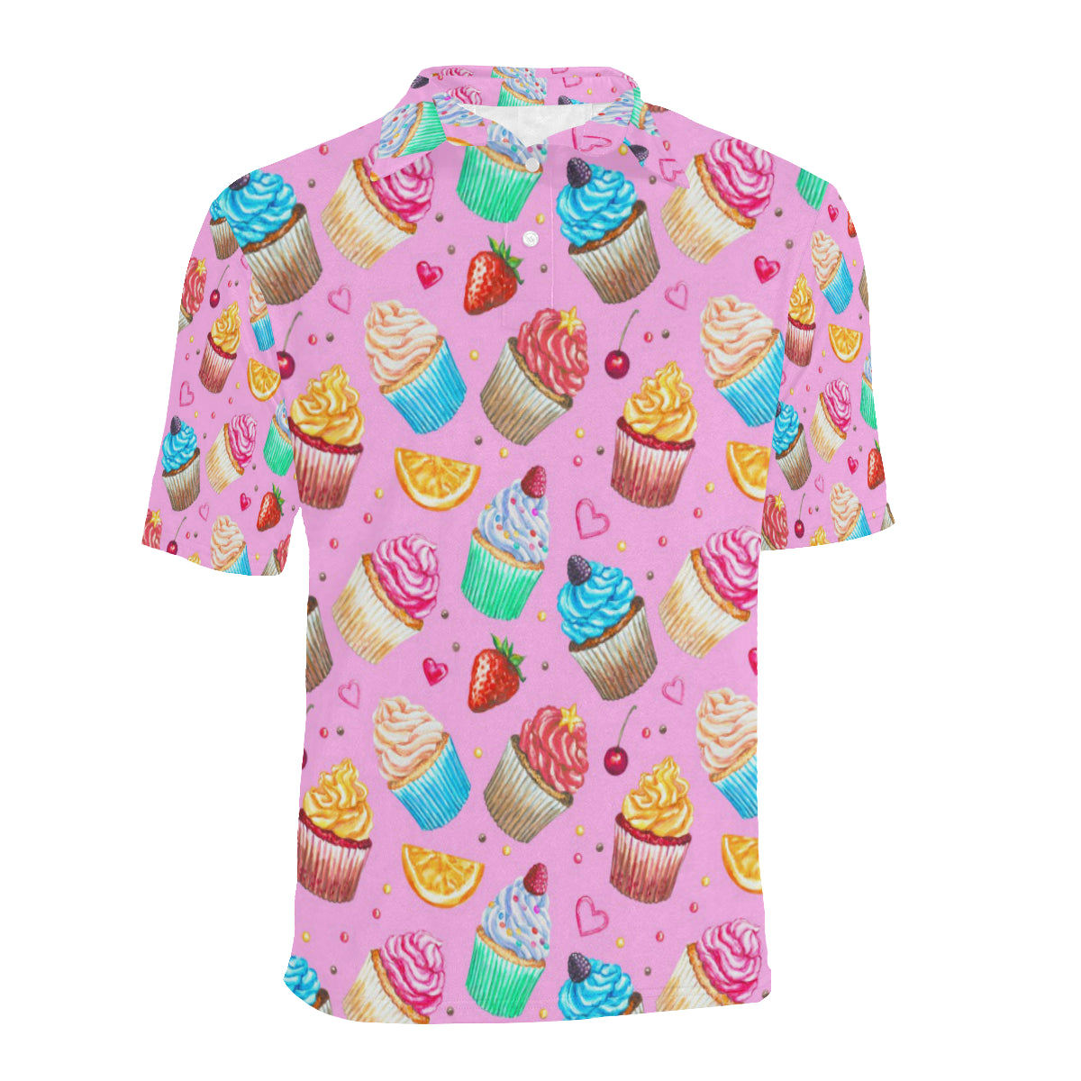 Cupcake Pattern Print Design CP05 Men Polo Shirt