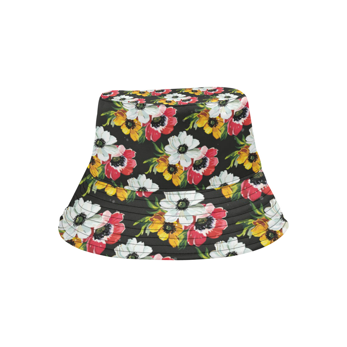 Anemone Pattern Print Design AM07 Unisex Bucket Hat