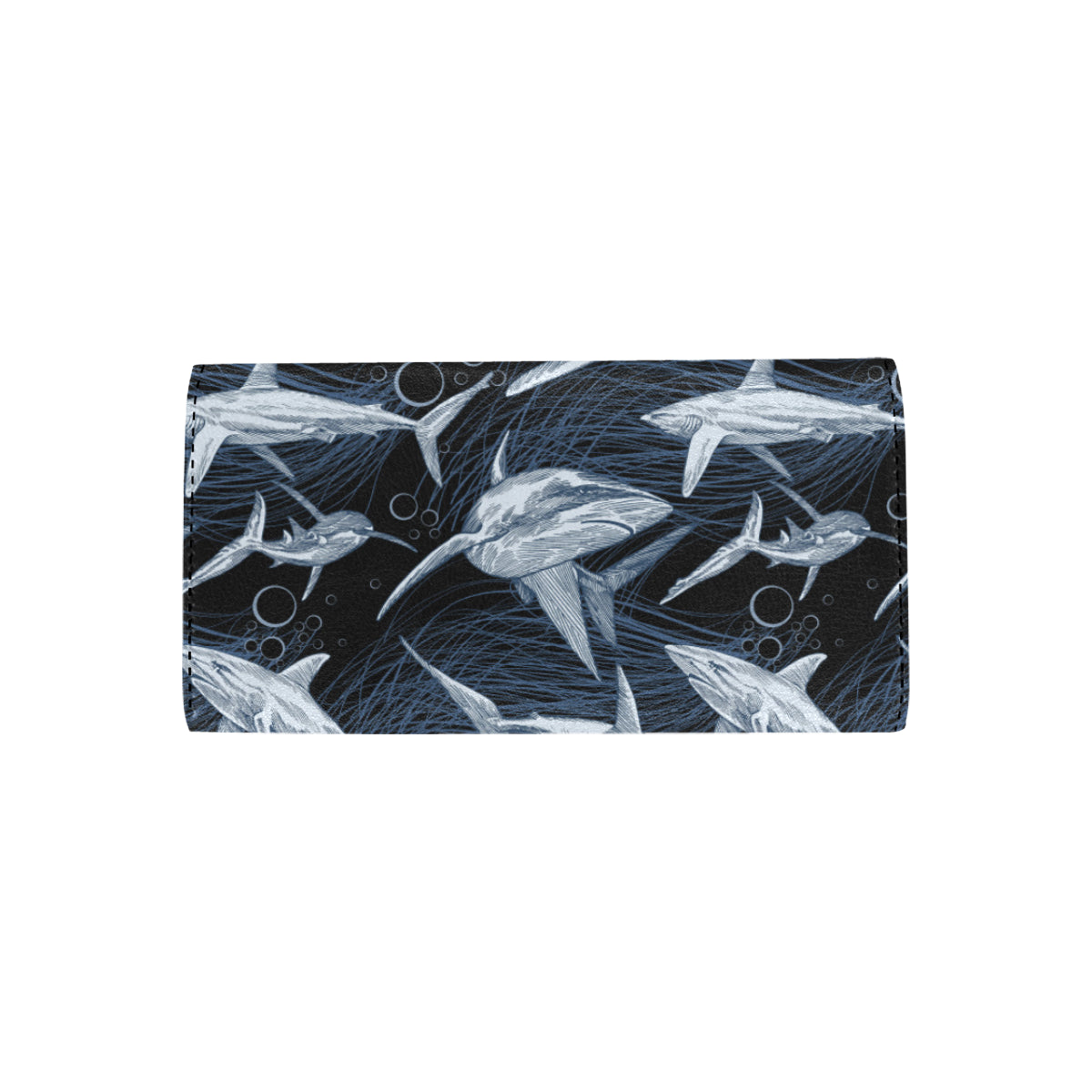 Shark Print Pattern Women's Trifold Wallet