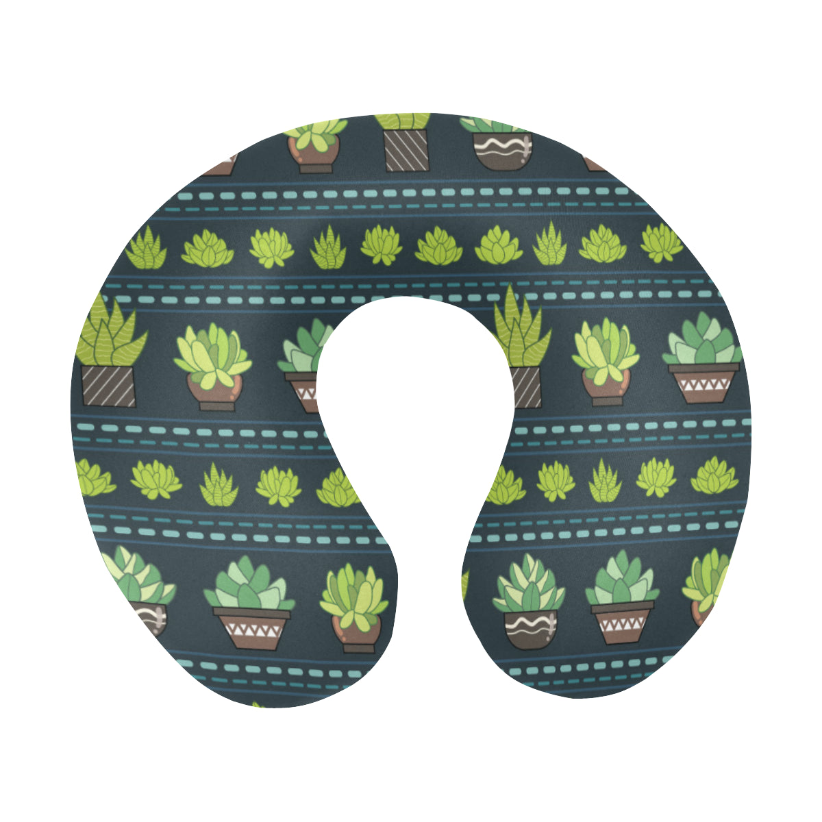 Cactus Pattern Print Design 07 U-Shaped Travel Neck Pillow