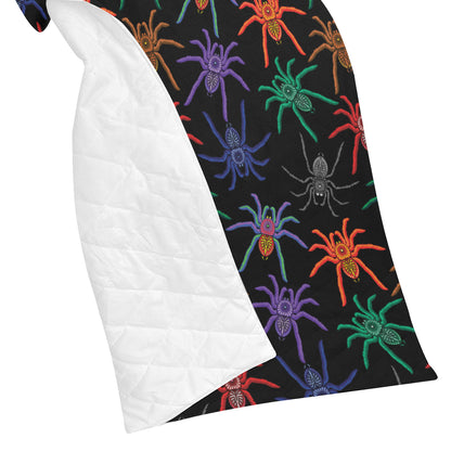 Tarantula Neon Color Pattern Print Design 03 Premium Quilt