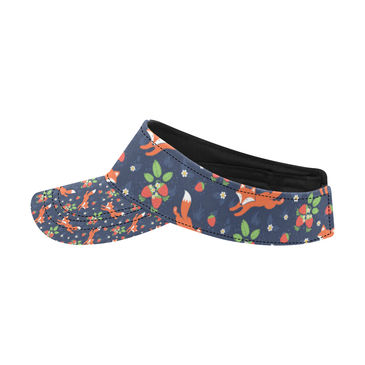 Fox Strawberry Print Pattern Unisex Sun Visor