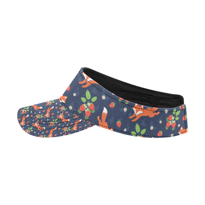Fox Strawberry Print Pattern Unisex Sun Visor
