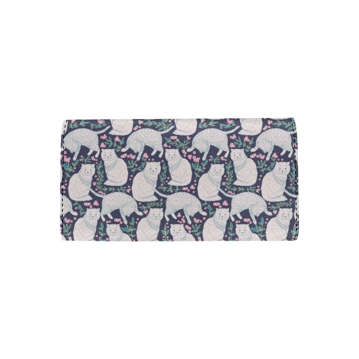 Cat Pattern Print Design 06 Women's Trifold Wallet