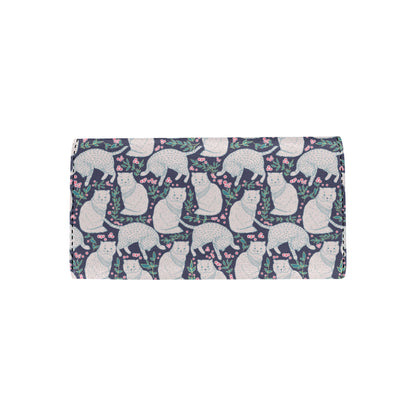 Cat Pattern Print Design 06 Women's Trifold Wallet