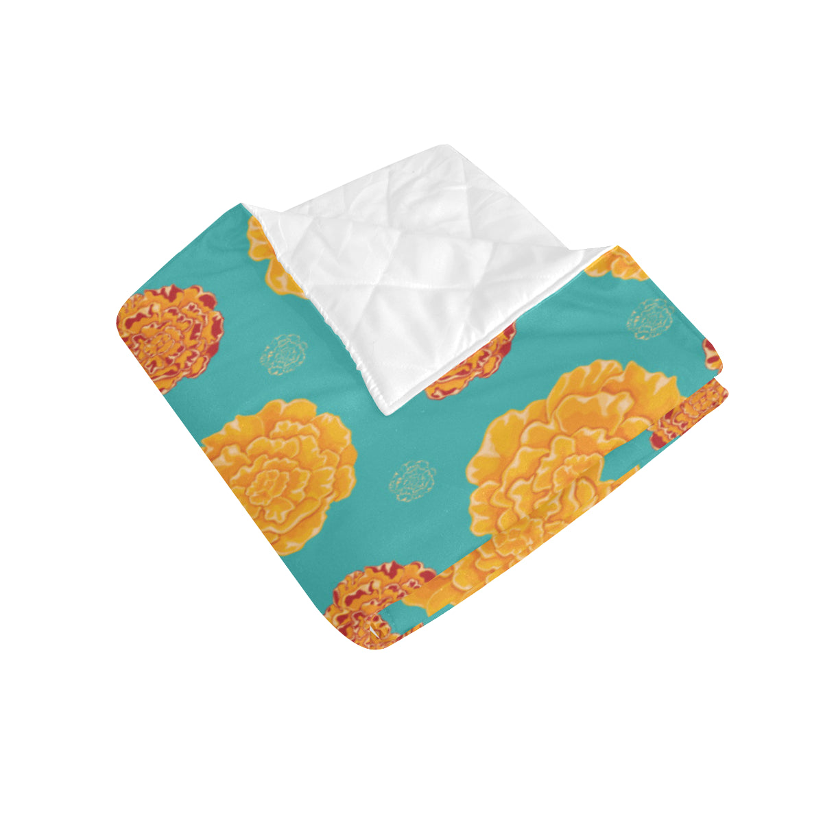 Marigold Pattern Print Design 02 Premium Quilt