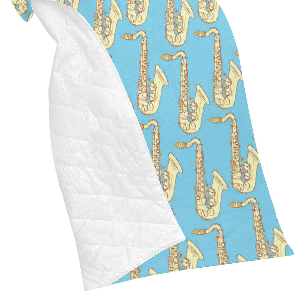 Saxophone Pattern Print Design 03 Premium Quilt