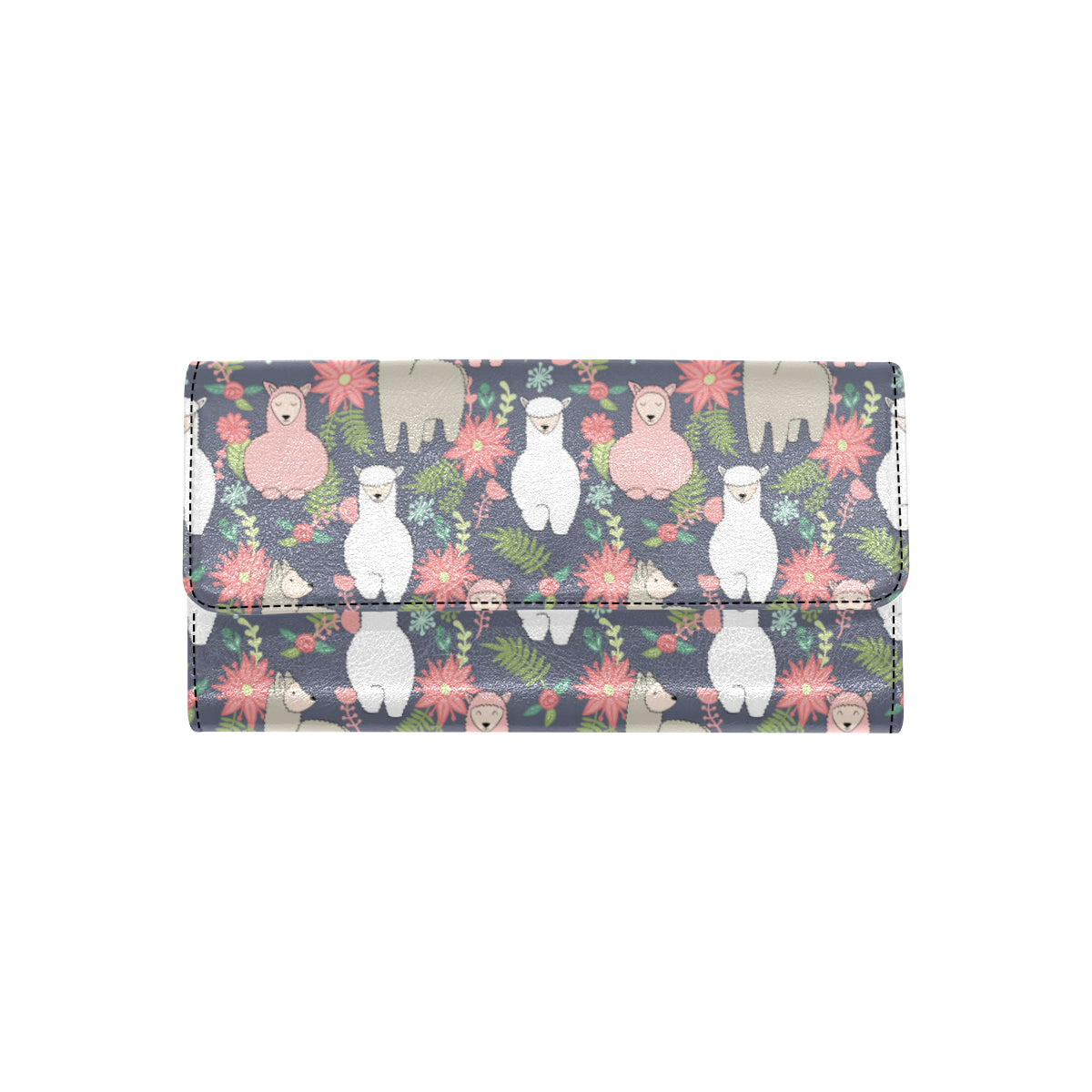 Alpaca Pattern Print Design 03 Women's Trifold Wallet