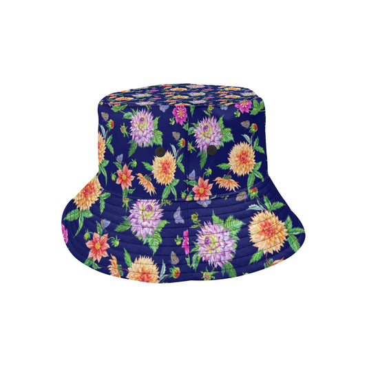 Dahlia Pattern Print Design DH010 Unisex Bucket Hat
