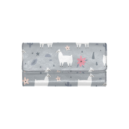 Llama Pattern Print Design 010 Women's Trifold Wallet
