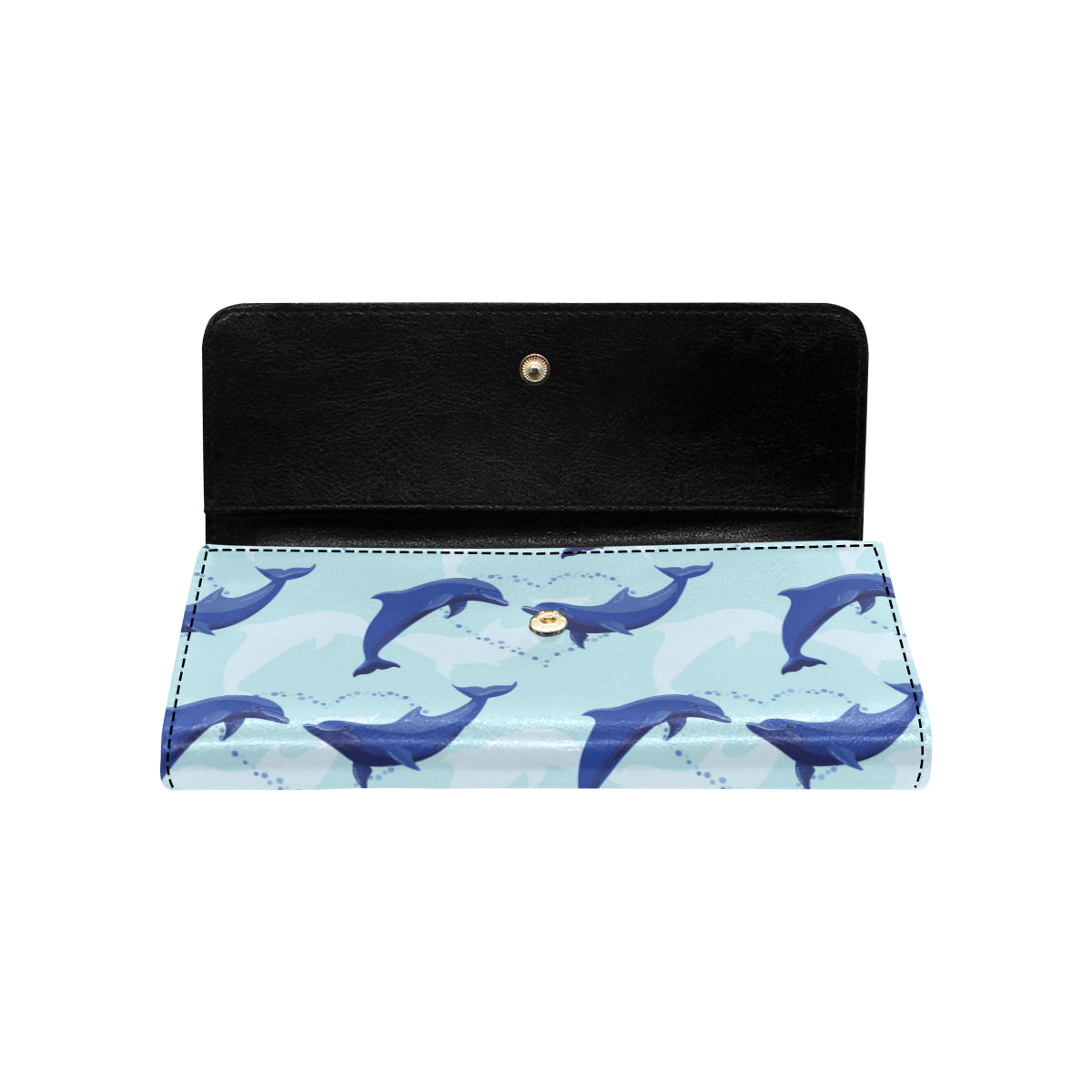 Dolphin Heart Pattern Women's Trifold Wallet