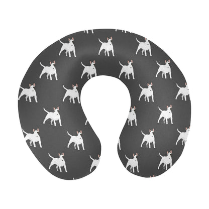 Bull Terriers Pattern Print Design 02 U-Shaped Travel Neck Pillow