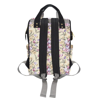 Tulip Pattern Print Design TP04 Diaper Bag Backpack