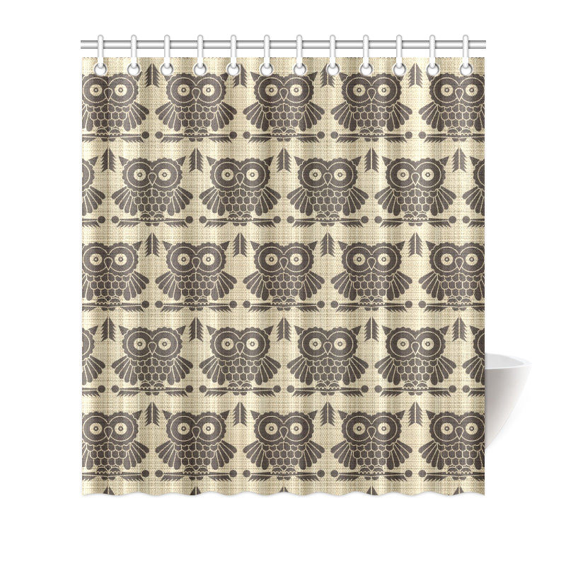 Owl Pattern Print Design A01 Shower Curtain