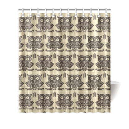 Owl Pattern Print Design A01 Shower Curtain