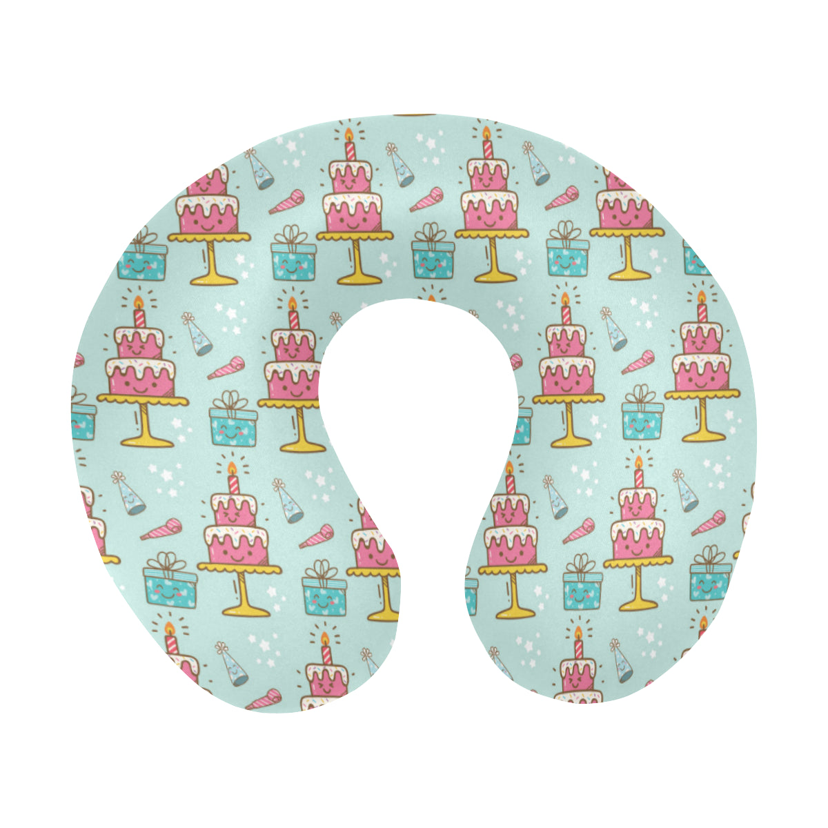 Cake Pattern Print Design 06 U-Shaped Travel Neck Pillow