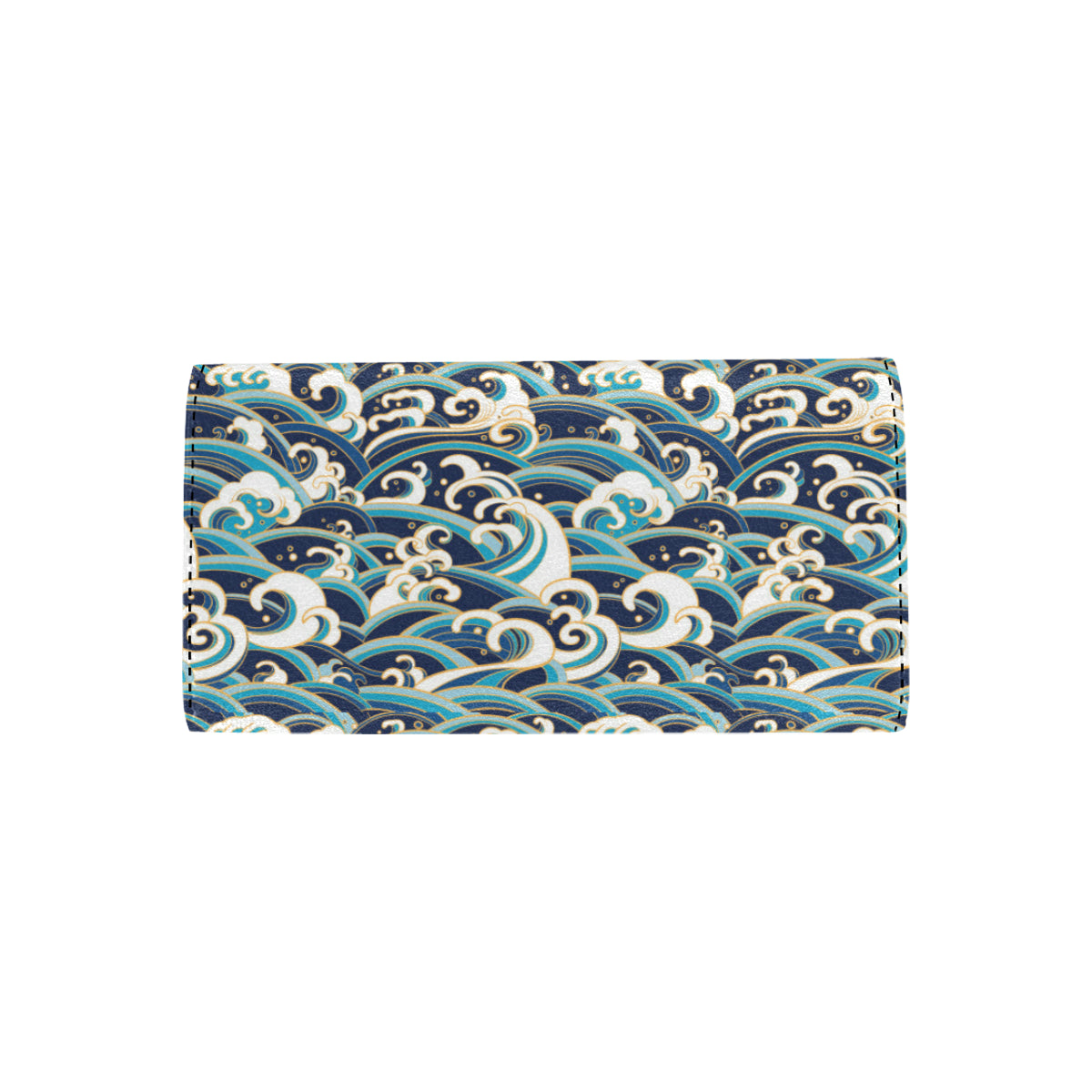 Surf Wave Pattern Women's Trifold Wallet