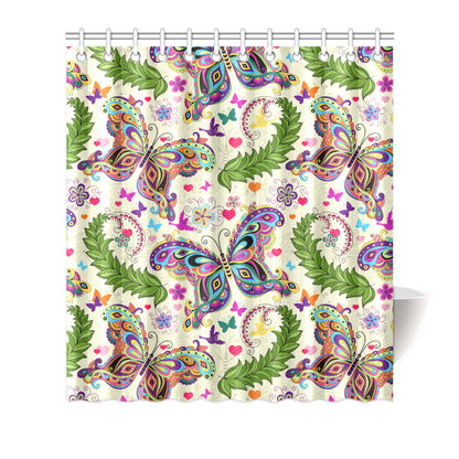 Butterfly Colorful Indian Style Shower Curtain