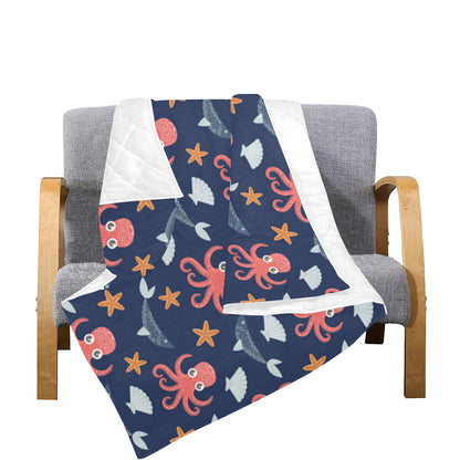 Octopus Pattern Print Design A04 Premium Quilt