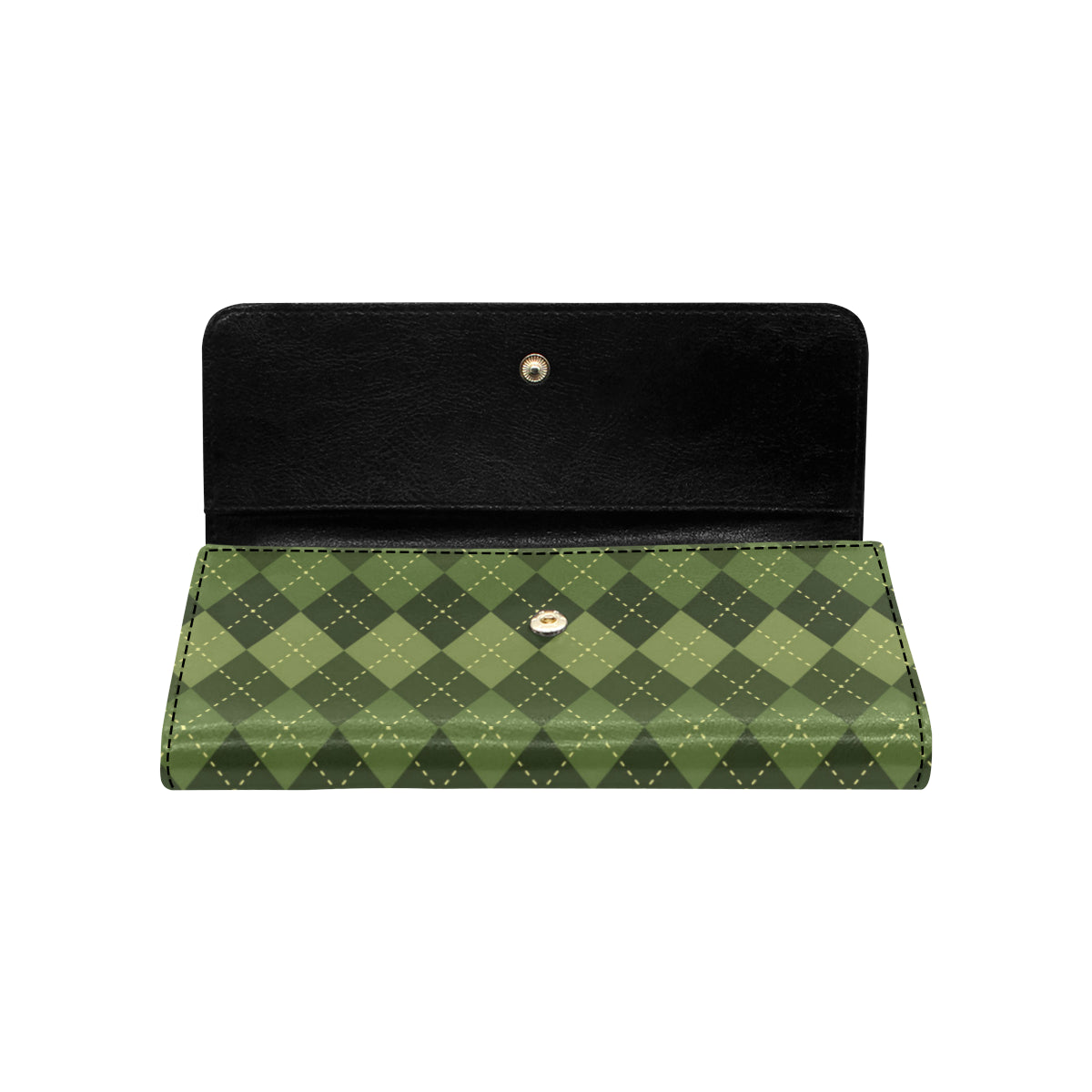 Argyle Green Pattern Print Design 01 Women's Trifold Wallet