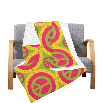 Peace Sign Pattern Print Design A01 Premium Quilt