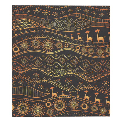 Gold African Design Premium Quilt