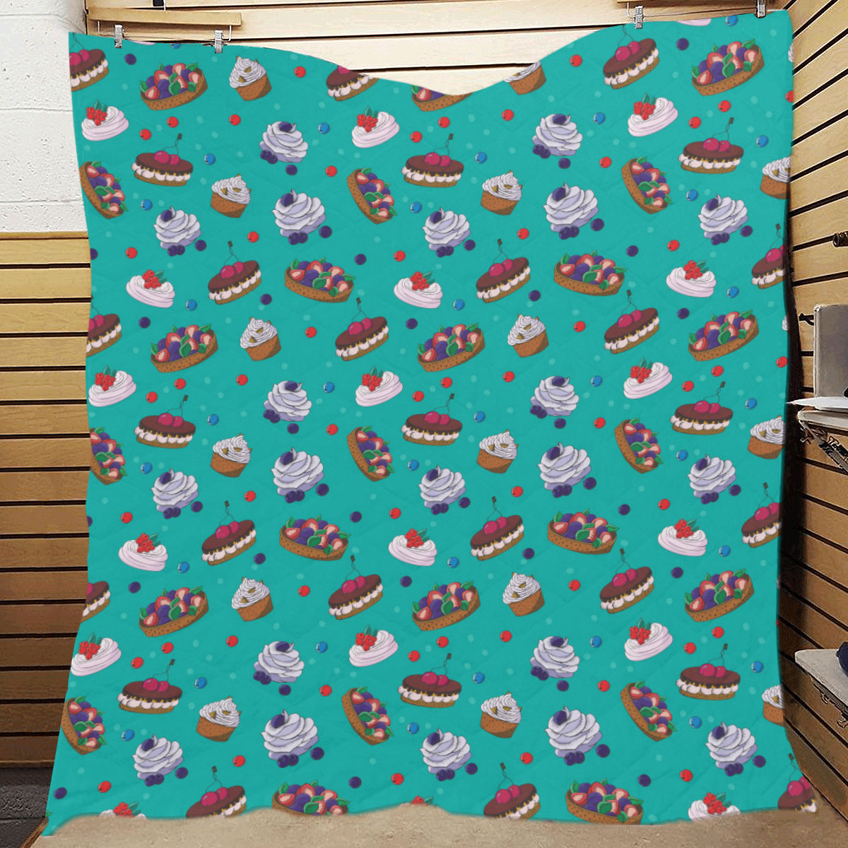 Cake Pattern Print Design 07 Premium Quilt